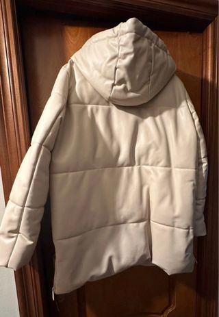 Plumifero Zara Polipiel Mujer Beige