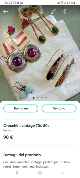 Orecchini vintage fondo di magazzino