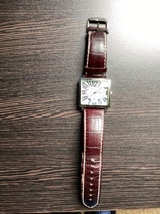 Reloj Racer Cuadrado Marrón y Plateado