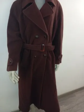 Abrigo lana y cachemir marrón