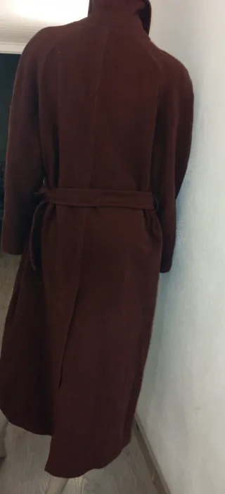 Abrigo lana y cachemir marrón