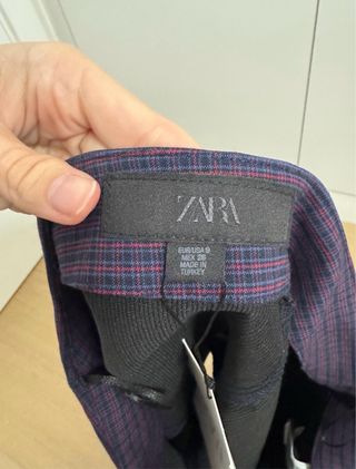 Falda pantalón cuadros Zara