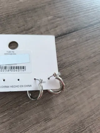 Pendientes aro Misako plateados nuevos