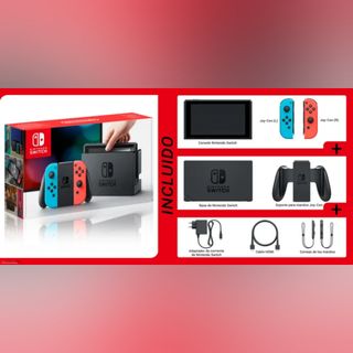 Nintendo Switch Completa Azul y Rojo
