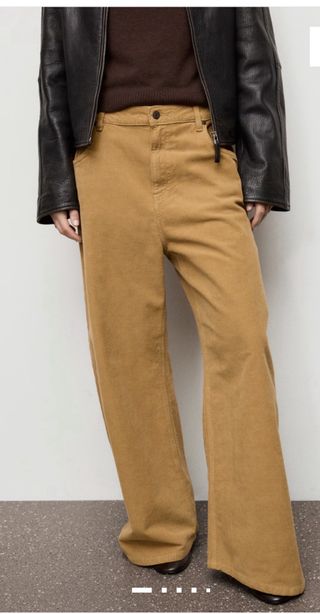 Pantalón de pana beige/marrón ancho