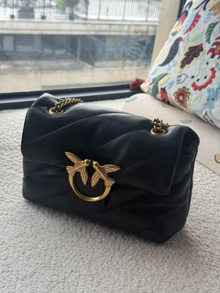 Borsa Pinko Puff Nero Dorato