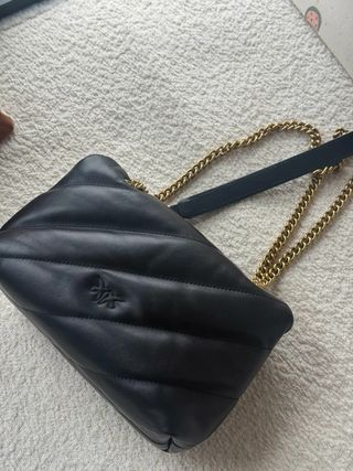 Borsa Pinko Puff Nero Dorato
