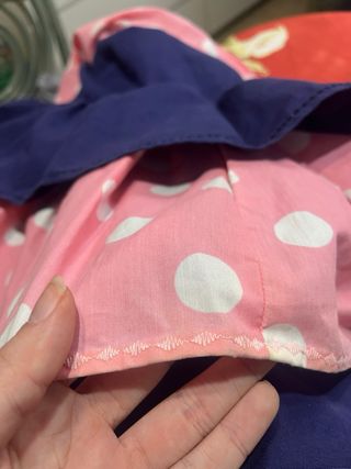 Traje Flamenca Azul Marino y Rosa