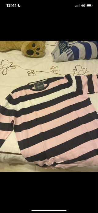 Jersey Springfield Rayas Rosa y Negro Talla XL