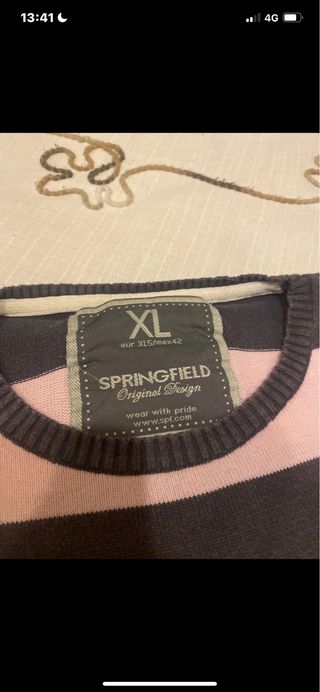 Jersey Springfield Rayas Rosa y Negro Talla XL