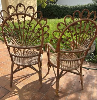 2 Sillas Pavo Real Mimbre