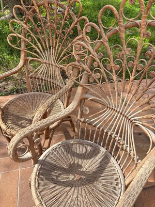 2 Sillas Pavo Real Mimbre
