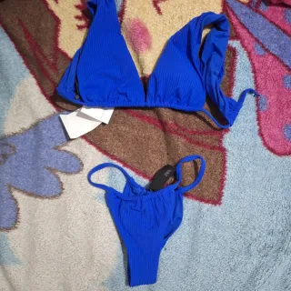 Bañador bikini Zara azul Talla XS