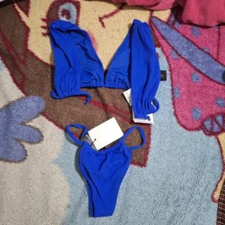 Bañador bikini Zara azul Talla XS