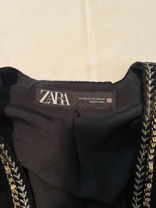 Chaleco Zara Negro Bordado Talla M