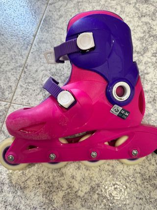Patines en línea rosas y morados talla 32-34