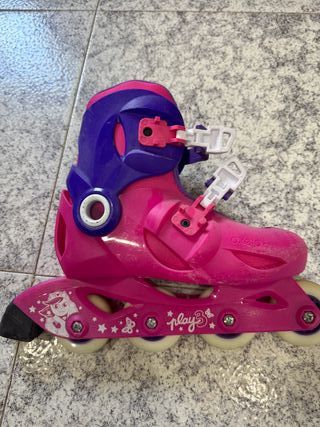 Patines en línea rosas y morados talla 32-34