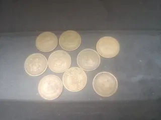 Lote 9 Monedas 1 Peseta Franco...