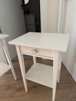 2 Mesitas Noche Hemnes Ikea Madera Blanca