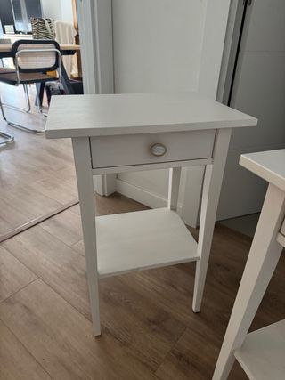 2 Mesitas Noche Hemnes Ikea Madera Blanca