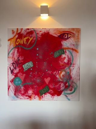 Lienzo abstracto hecho a mano