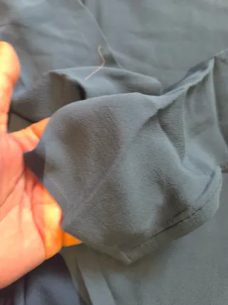 Camisa seda manga larga azul