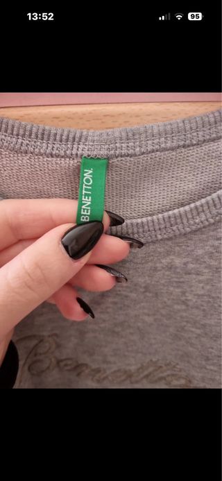 Felpa Benetton Donna Grigia Taglia Unica