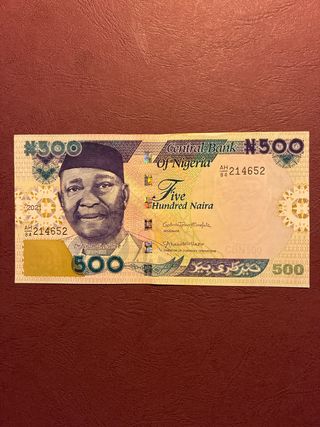 Billete 500 naira Nigeria 2021 UNC