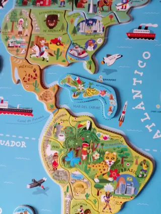 Rompecabezas Mapa Mundo Janod Magnético