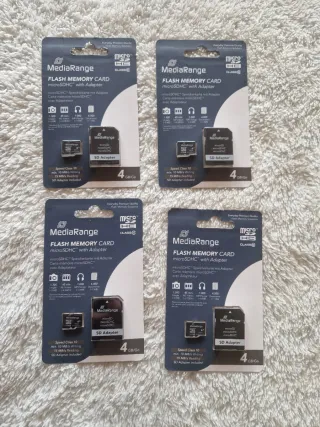 Memoria 4pz Schede MicroSDHC 4GB con Adattatore