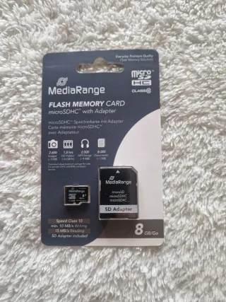 Memoria 4pz MicroSDHC 8GB con Adattatore MediaRang