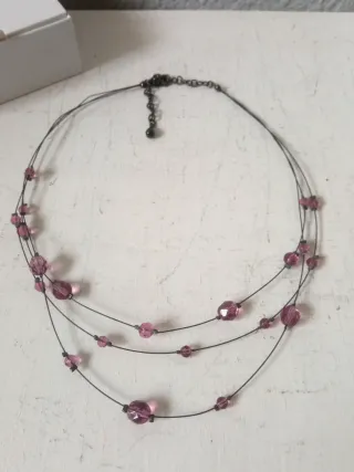 Collana da donna con perle rosa e viola