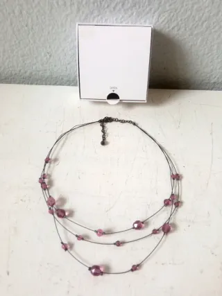 Collana da donna con perle rosa e viola