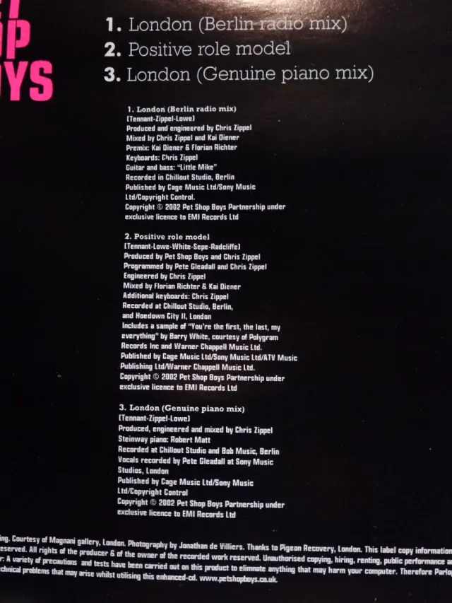 CD - Pet Shop Boys - London