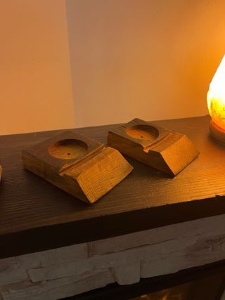 Portacandele artigianale in rovere - Legno di botte