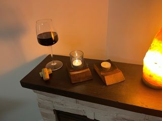Portacandele artigianale in rovere - Legno di botte