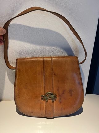 Borsa tracolla vera pelle marrone