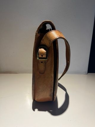 Borsa tracolla vera pelle marrone