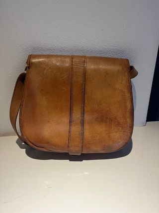 Borsa tracolla vera pelle marrone