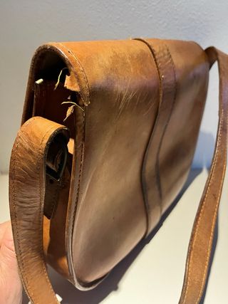 Borsa tracolla vera pelle marrone