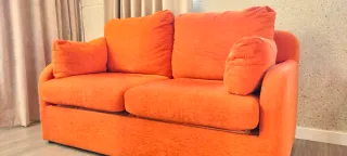 Sofá Cama Naranja Tela