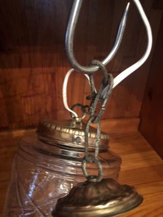 Lámpara de techo antigua cristal y metal
