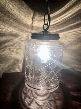 Lámpara de techo antigua cristal y metal