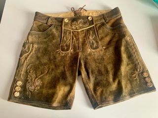 Pantalón corto cuero bávaro Lederhosen