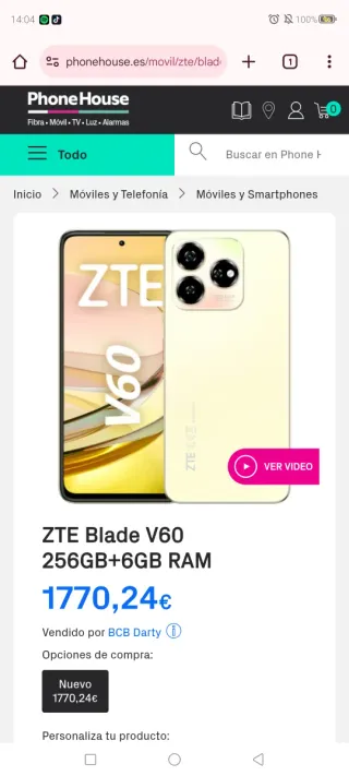 ZTE Blade V60 Amarillo 256GB