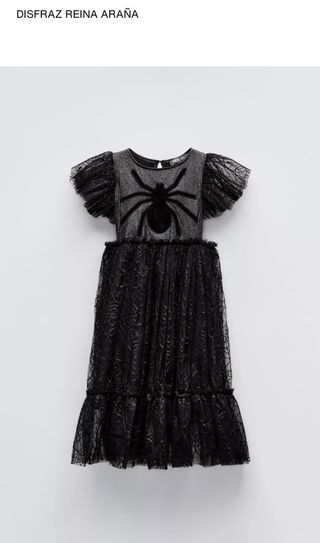 Vestido Zara araña negro talla 5-7 años.