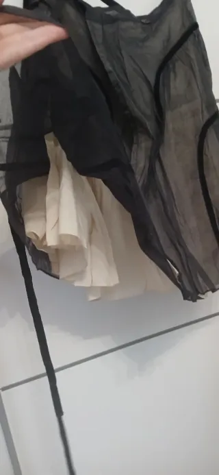 Falda tul negra y beige talla única