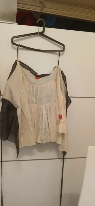 Falda tul negra y beige talla única