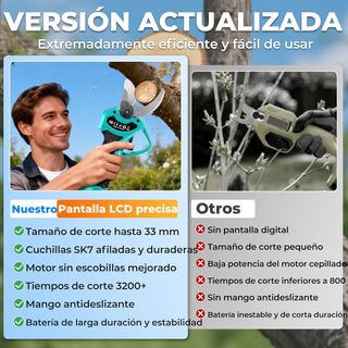 Tijeras podar eléctricas 21V batería