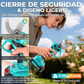 Tijeras podar eléctricas 21V batería